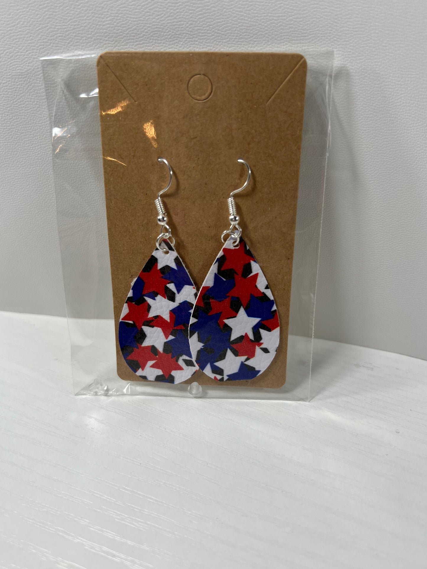 Red White And Blue Star Earrings