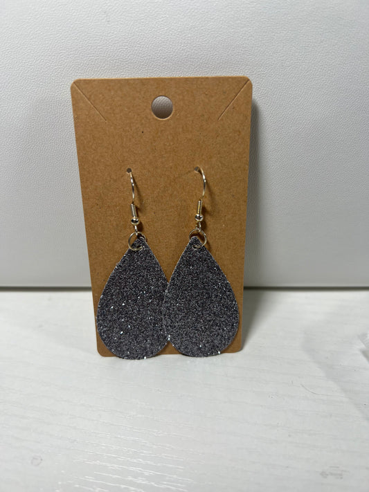 Silver Glitter Earrings